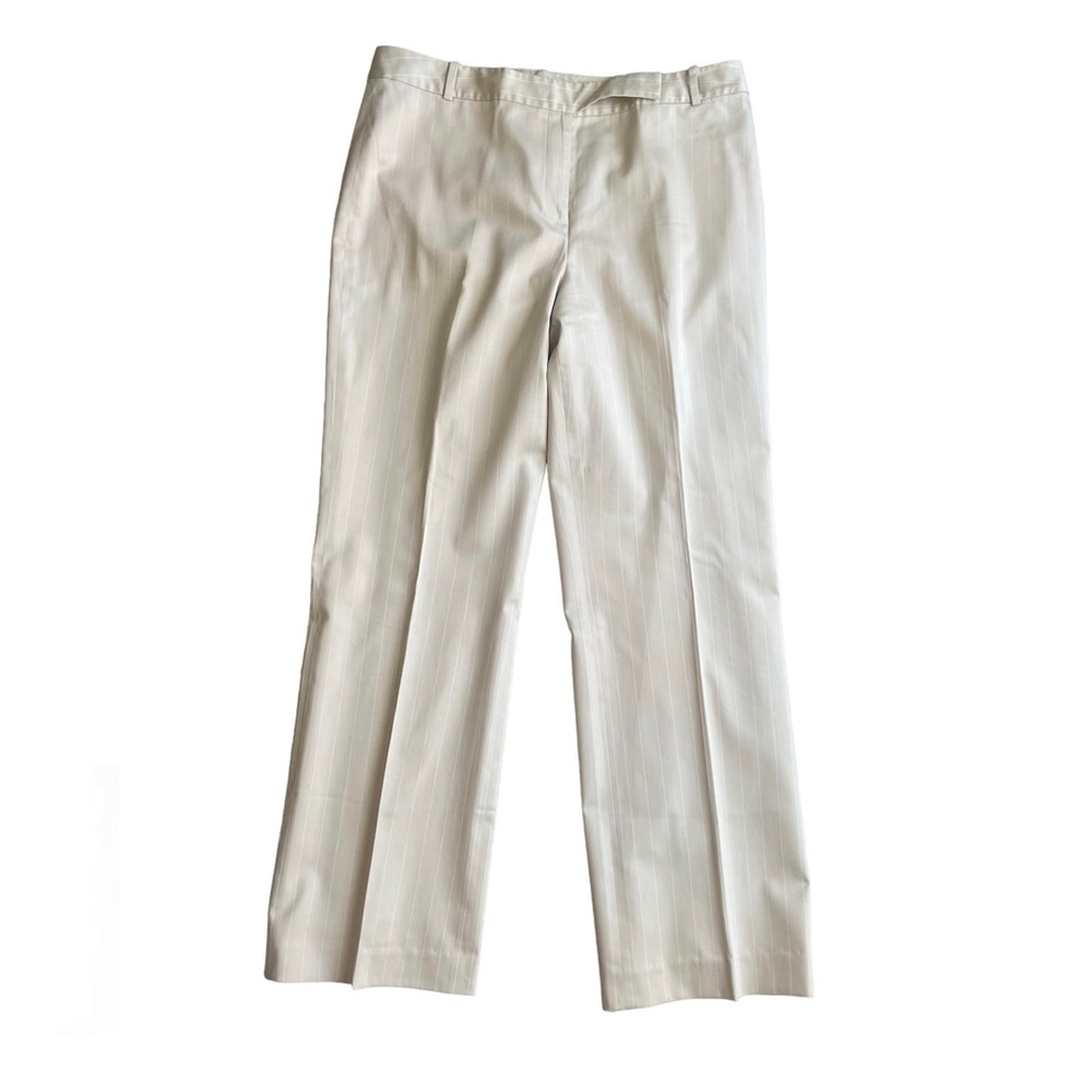 Ann Taylor Cream Pin Stripe Pants size 10